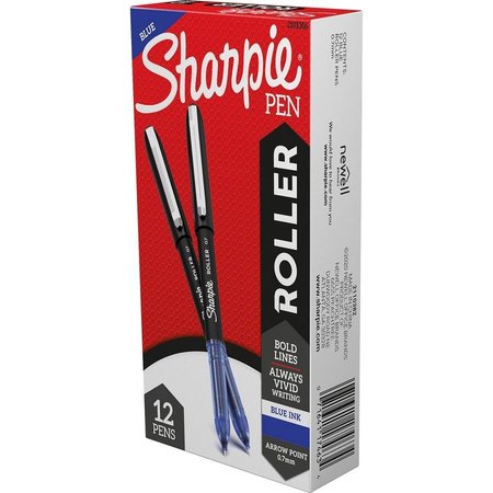 SHARPIE Rollerball Pen, , w/Metal Clip, 12/DZ, Blue PK SAN2101306
